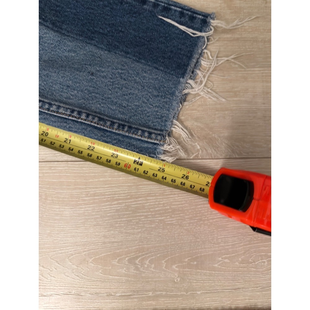 EB Denim Reconstructed Two Tone Levi's High Waisted Straight Leg Jeans 27 - Picture 13 of 15